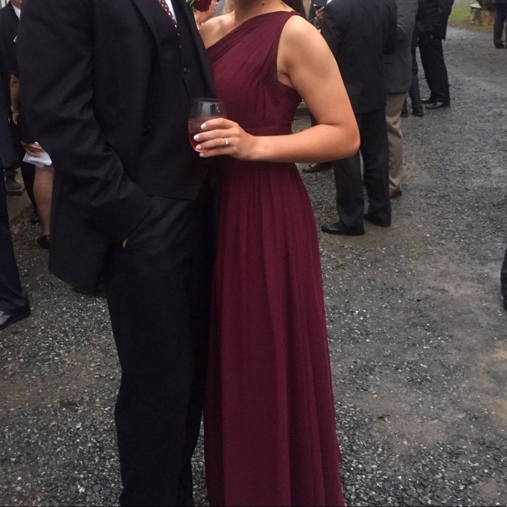 Bill Levkoff  plum colored chiffon  dress